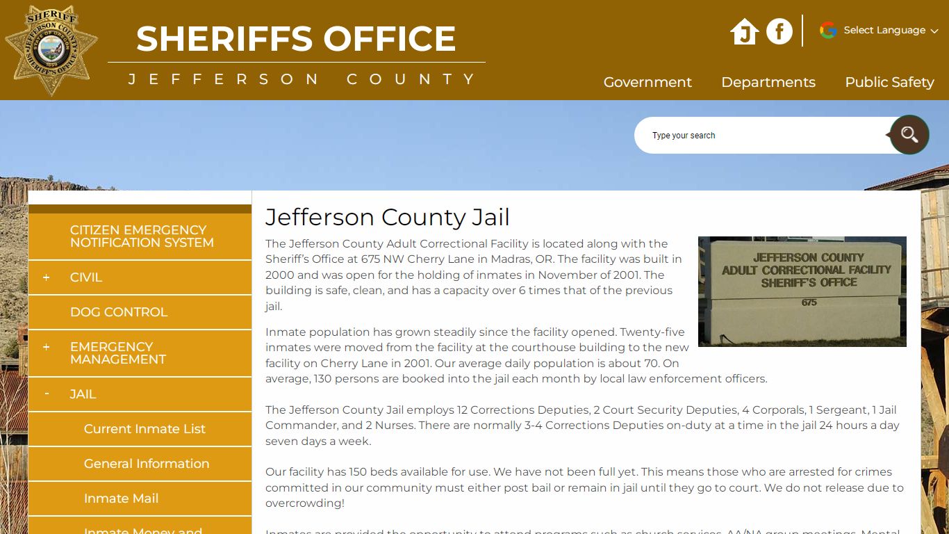 Jefferson County Jail | Jefferson County Oregon
