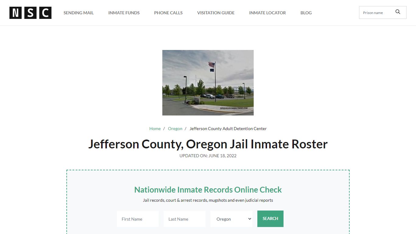 Jefferson County, Oregon Jail Inmate List
